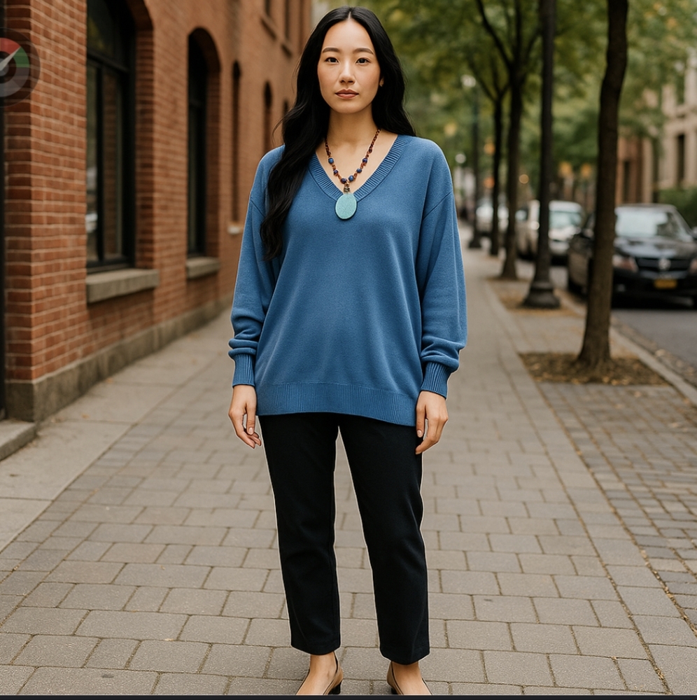 Christian Dior Vintage Turquoise V Neck Sweater